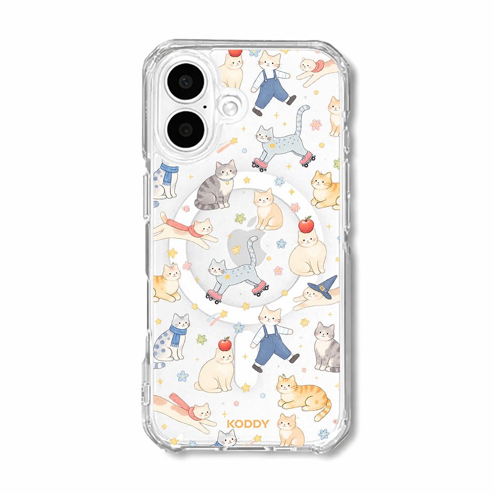 Cute Cat Adventures Clear Phone Case