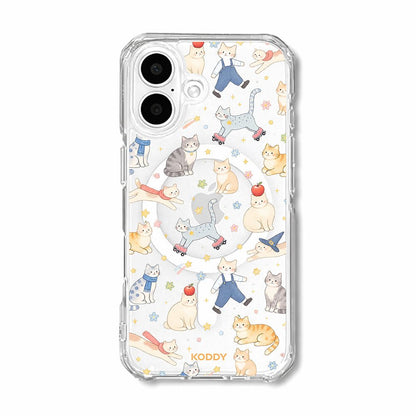 Cute Cat Adventures Clear Phone Case