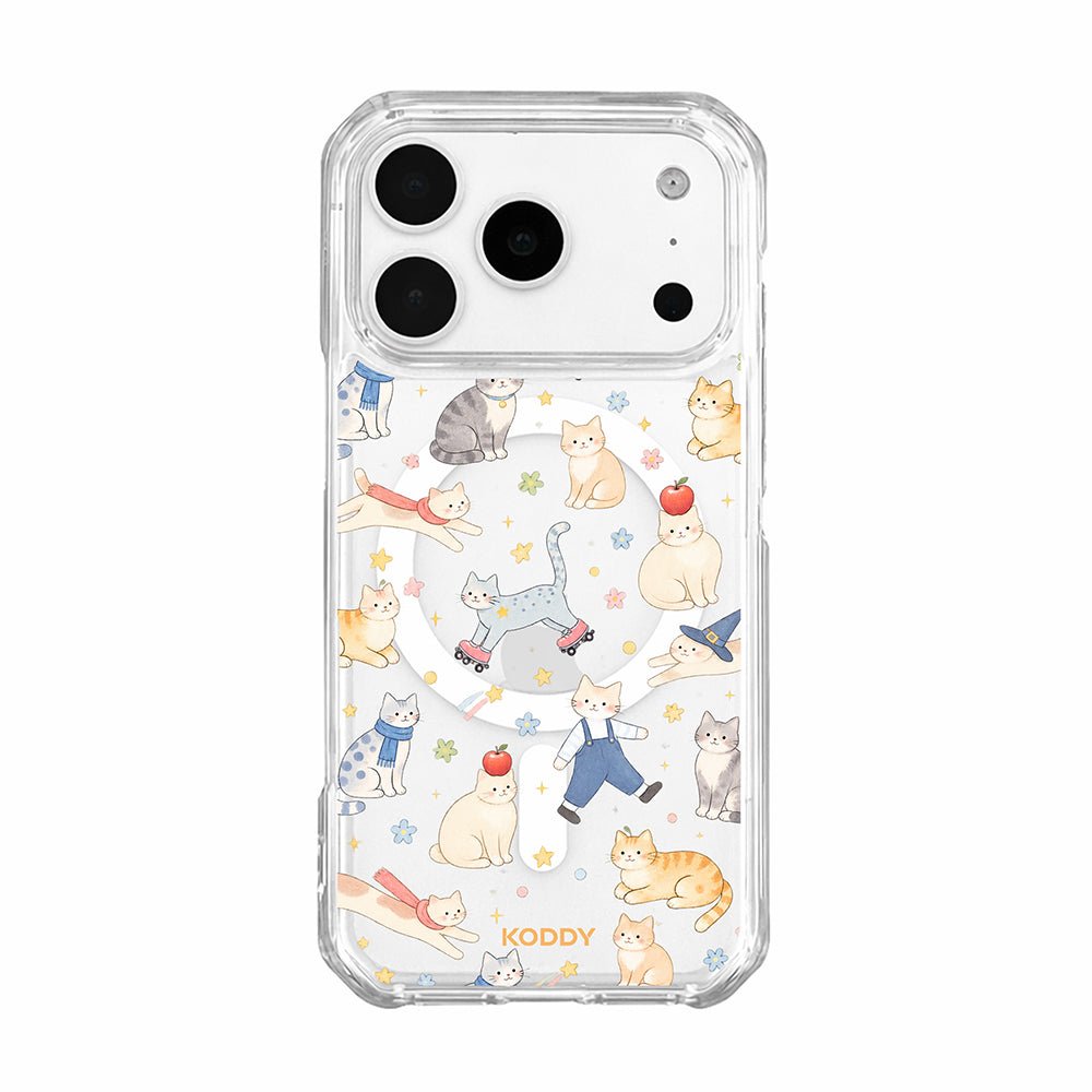 Cute Cat Adventures Clear Phone Case