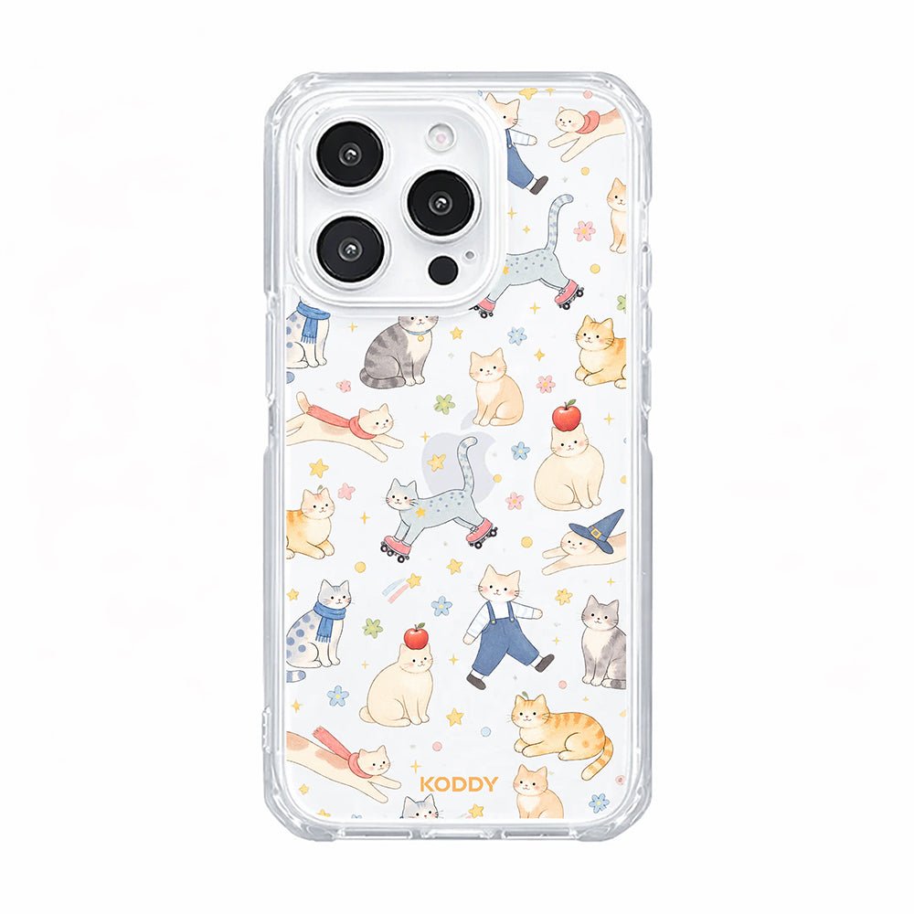 Cute Cat Adventures Clear Phone Case
