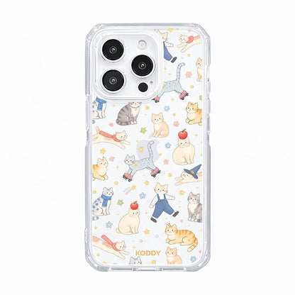 Cute Cat Adventures Clear Phone Case