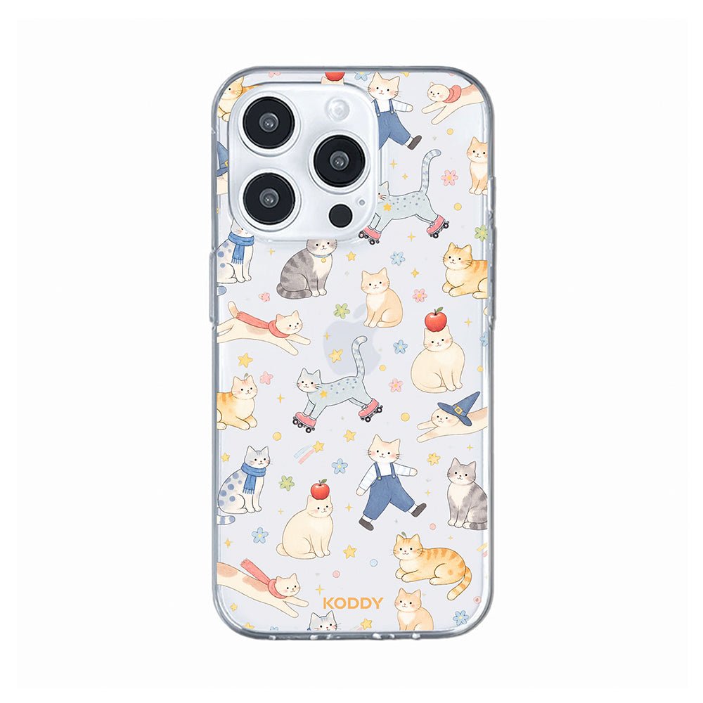 Cute Cat Adventures Clear Phone Case