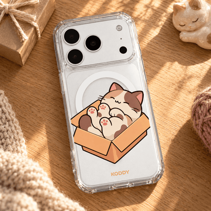 Cute Cat in a Box Aesthetic Phone Case-KODDY aesthetic iphone case UK