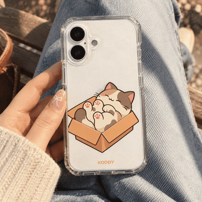 Cute Cat in a Box Aesthetic Phone Case-KODDY aesthetic iphone case UK
