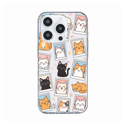 Cute Cat Photo Frame Clear Phone Case