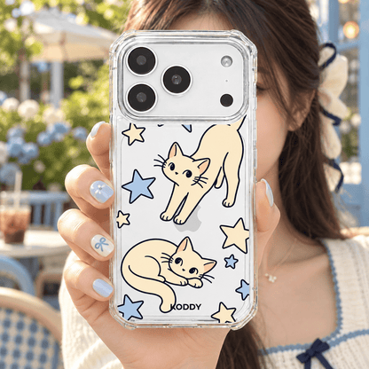 Cute Cat & Stars Aesthetic Phone Case-KODDY aesthetic iphone case UK