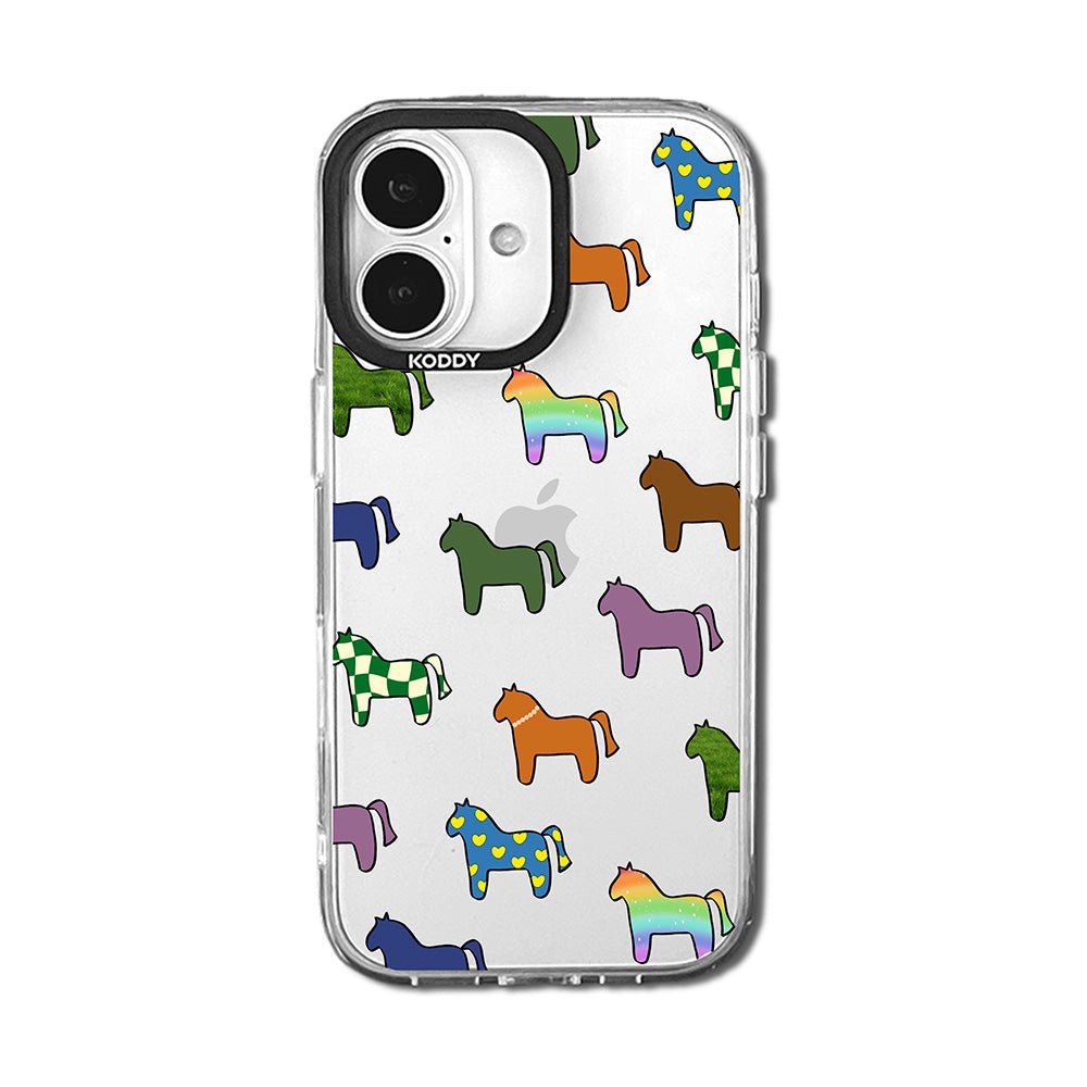 Cute Colorful Horse Pattern Clear iPhone Case