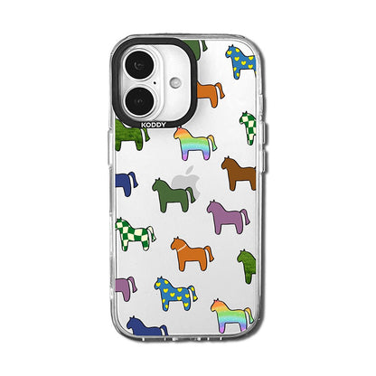 Cute Colorful Horse Pattern Clear iPhone Case