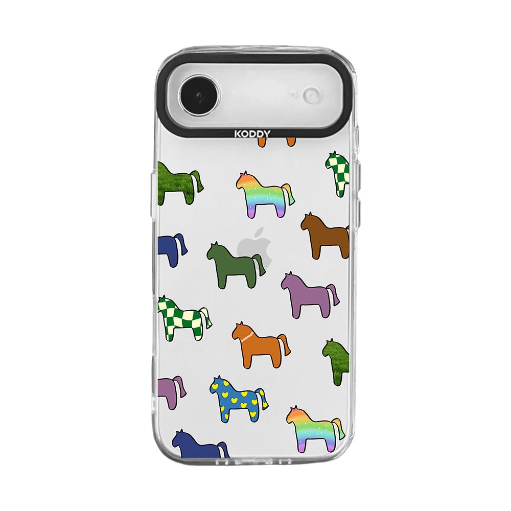 Cute Colorful Horse Pattern Clear iPhone Case