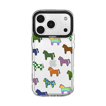 Cute Colorful Horse Pattern Clear iPhone Case