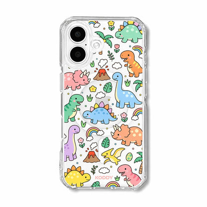 Cute Dinosaur Rainbow Clear Phone Case