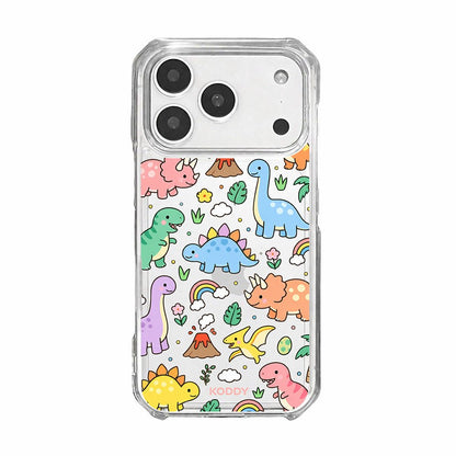 Cute Dinosaur Rainbow Clear Phone Case