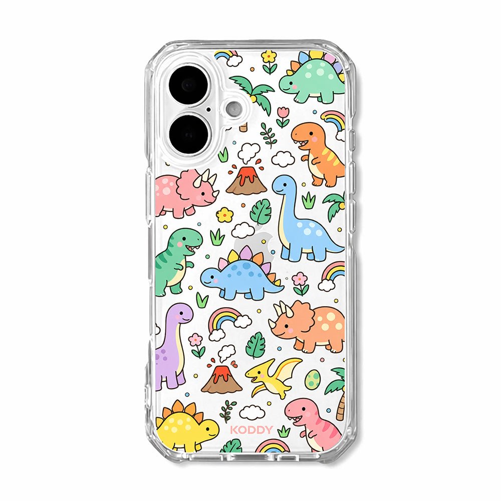 Cute Dinosaur Rainbow Clear Phone Case
