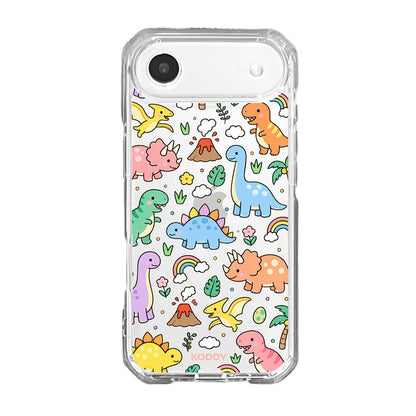Cute Dinosaur Rainbow Clear Phone Case