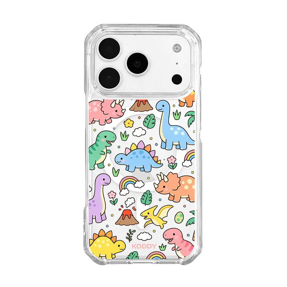 Cute Dinosaur Rainbow Clear Phone Case