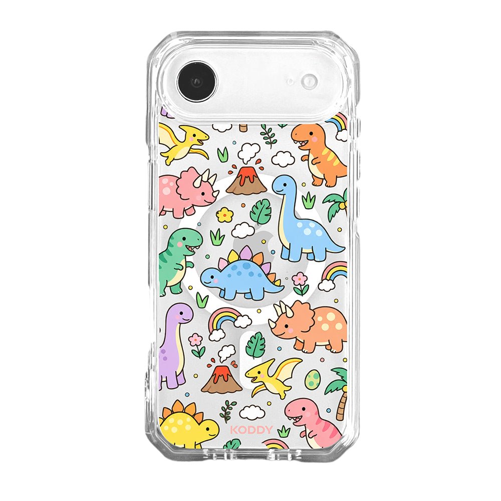 Cute Dinosaur Rainbow Clear Phone Case