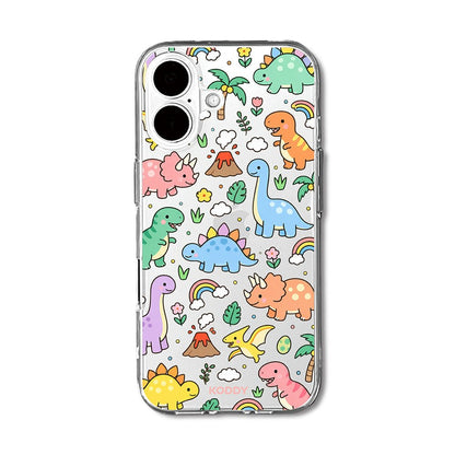 Cute Dinosaur Rainbow Clear Phone Case
