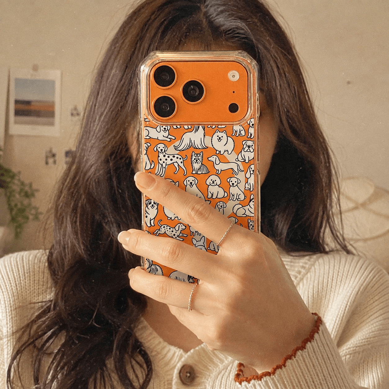Cute Dogs Pattern Clear Phone Cute-KODDY aesthetic iphone case UK