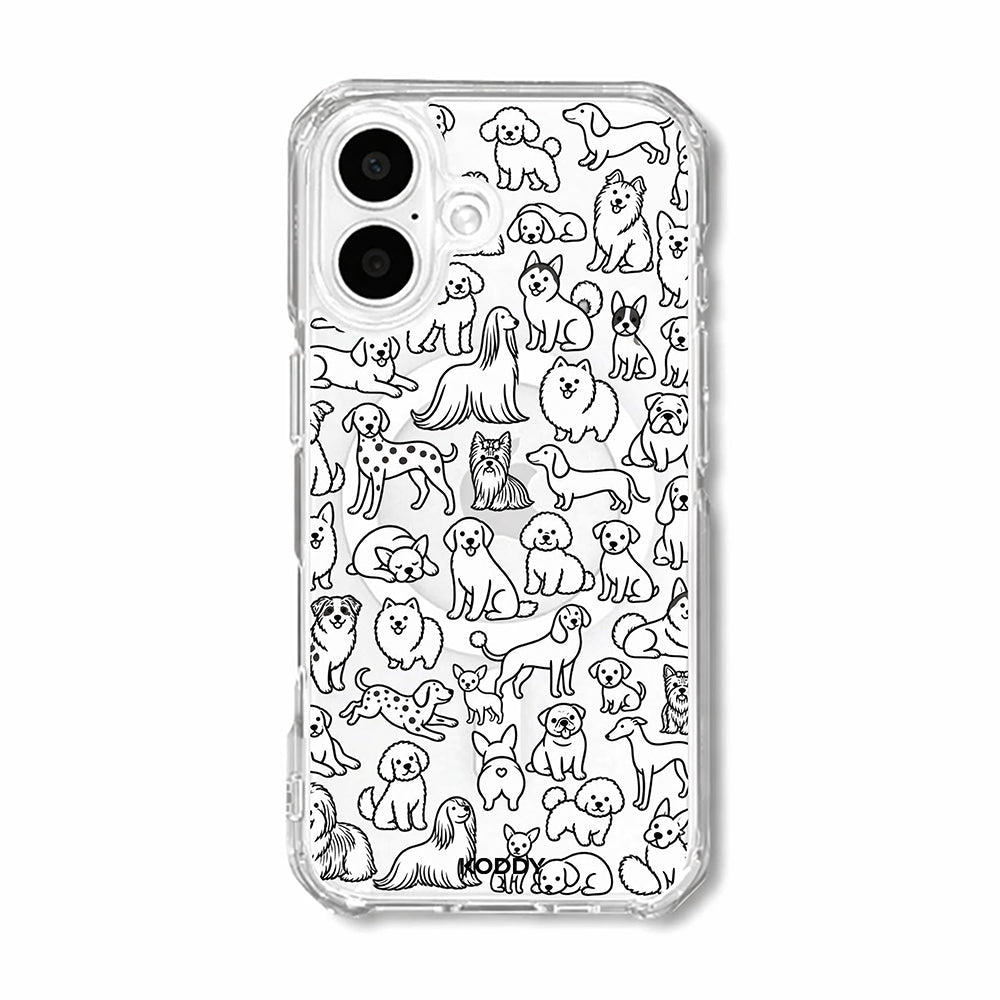 Cute Dogs Pattern Clear Phone Cute