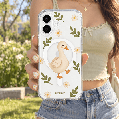 Cute Duck & Daisy Aesthetic Phone Case-KODDY aesthetic iphone case UK