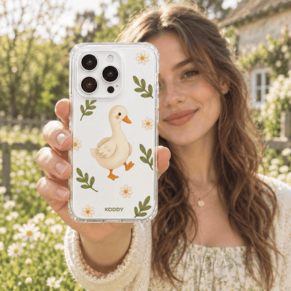 Cute Duck & Daisy Aesthetic Phone Case-KODDY aesthetic iphone case UK