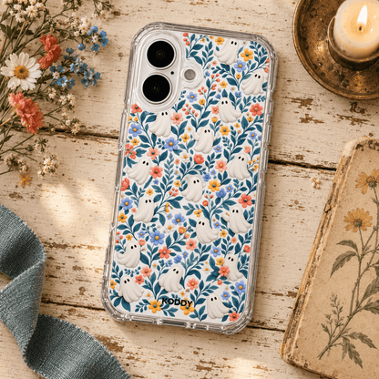 Cute Floral Ghost Halloween Phone Case-KODDY aesthetic iphone case UK