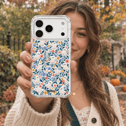 Cute Floral Ghost Halloween Phone Case-KODDY aesthetic iphone case UK