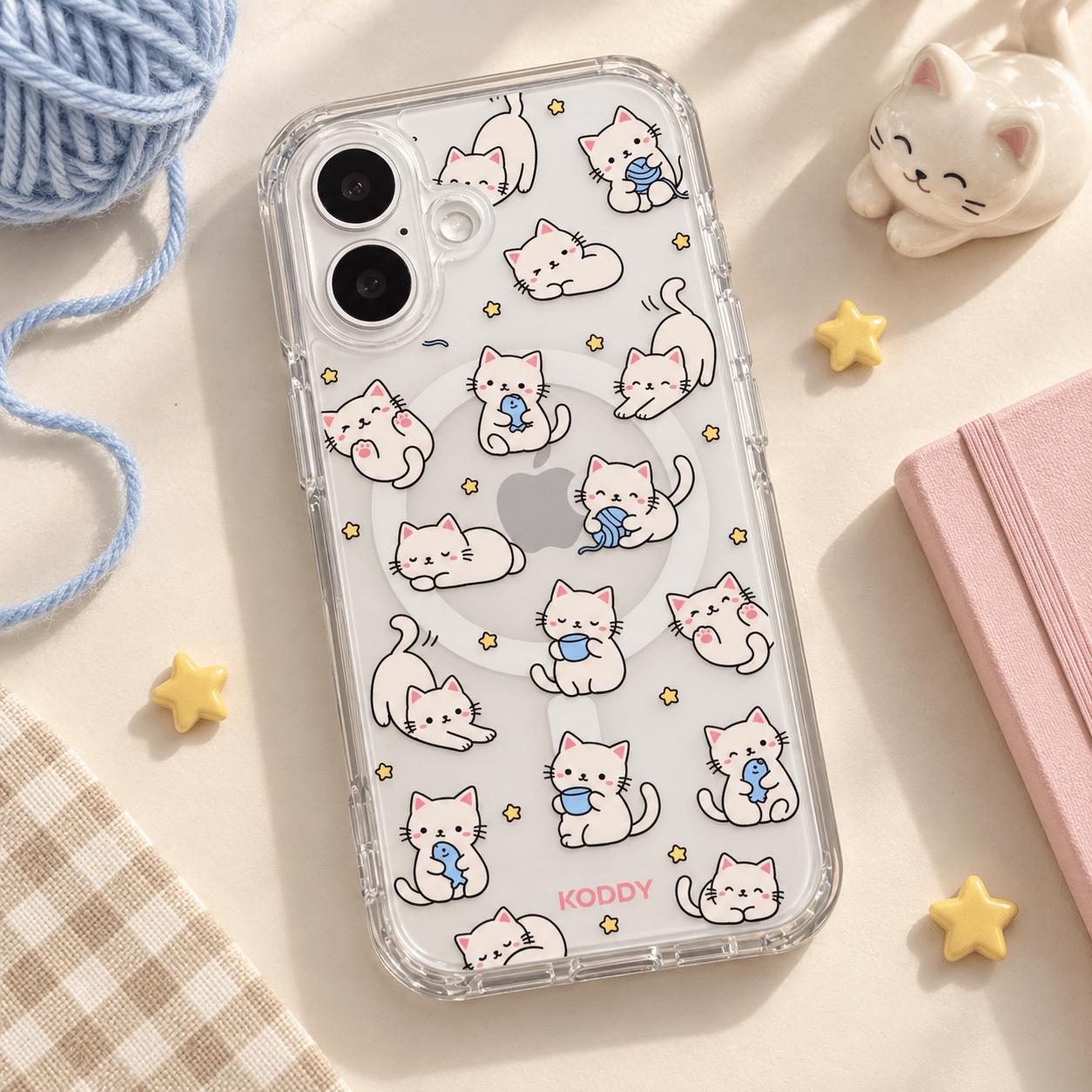 Cute Kitty Pattern Phone Case-KODDY aesthetic iphone case UK