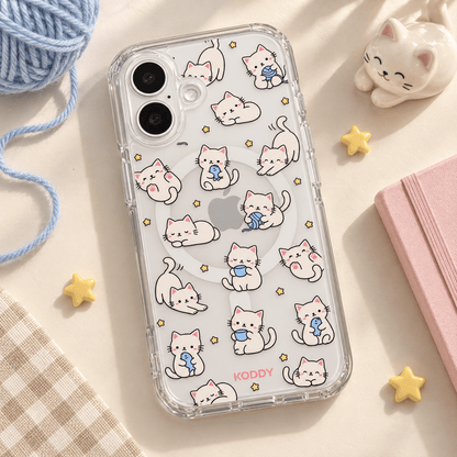 Cute Kitty Pattern Phone Case-KODDY aesthetic iphone case UK