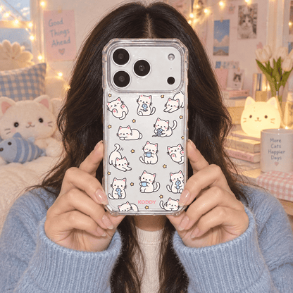 Cute Kitty Pattern Phone Case-KODDY aesthetic iphone case UK