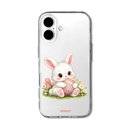 Cute Pink Bunny Egg Clear Phone Case