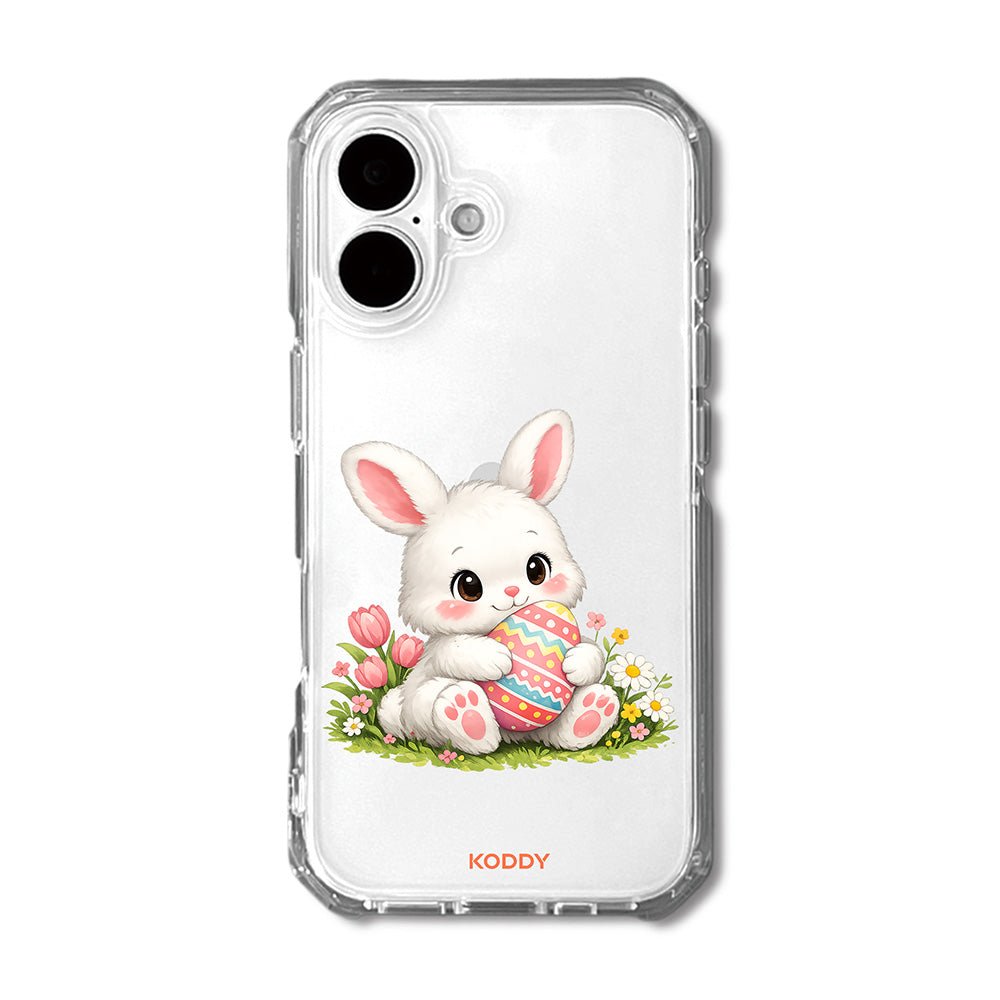 Cute Pink Bunny Egg Clear Phone Case