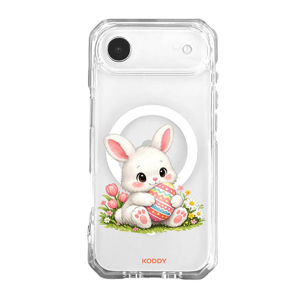 Cute Pink Bunny Egg Clear Phone Case