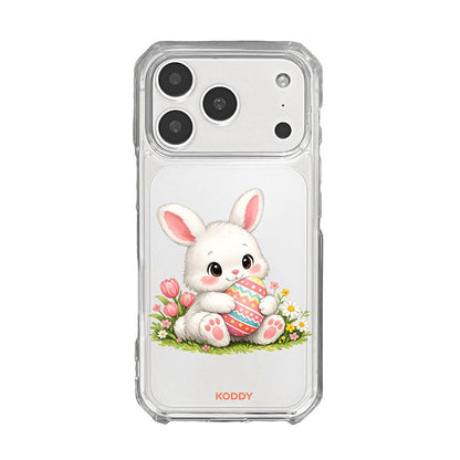 Cute Pink Bunny Egg Clear Phone Case