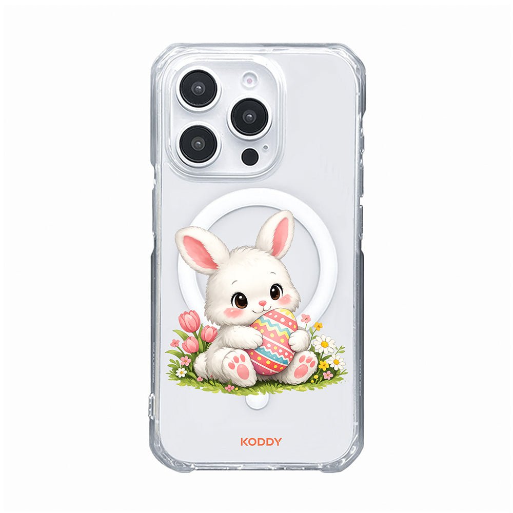 Cute Pink Bunny Egg Clear Phone Case