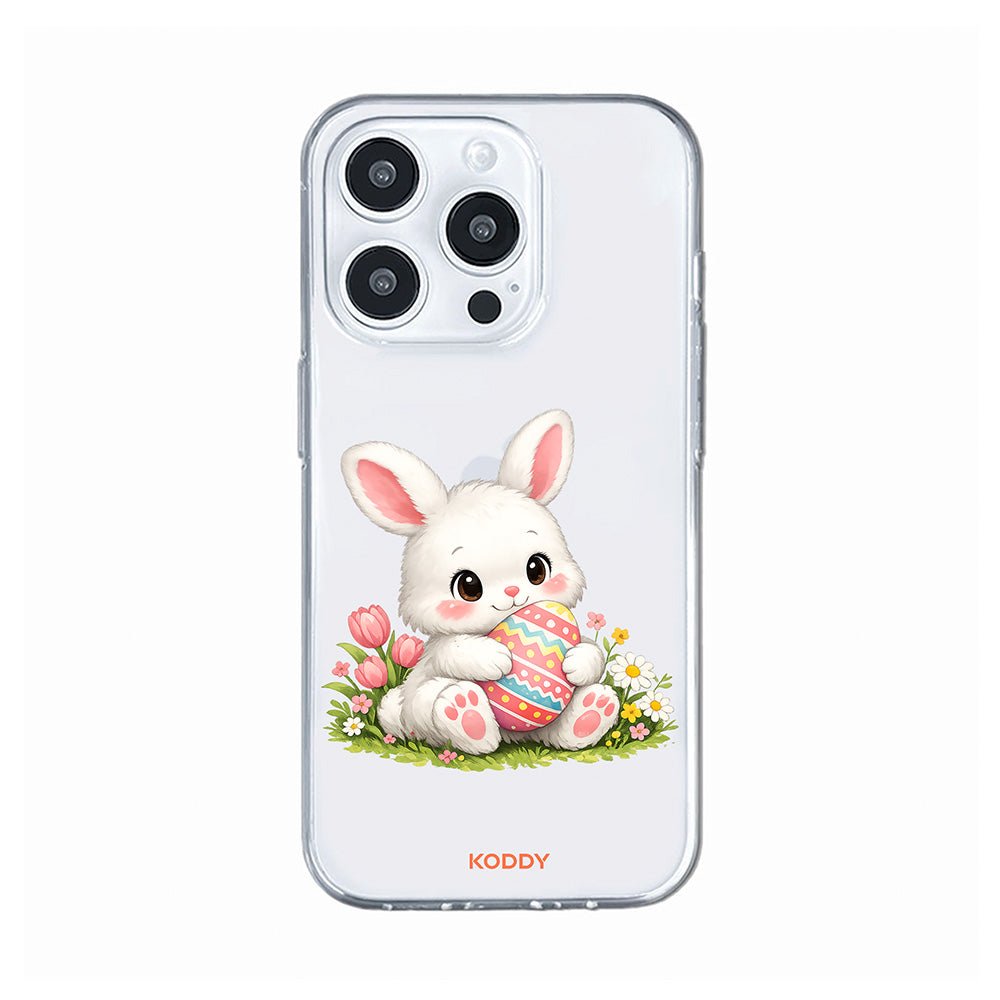 Cute Pink Bunny Egg Clear Phone Case