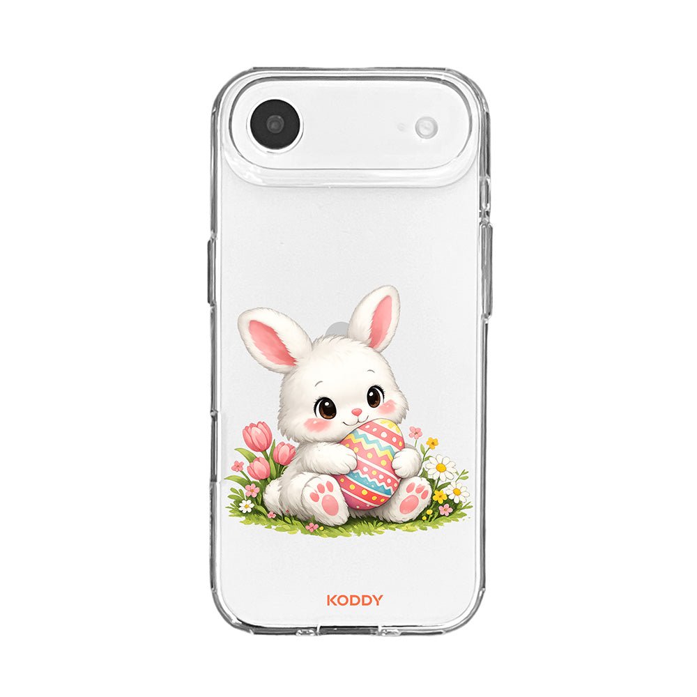 Cute Pink Bunny Egg Clear Phone Case