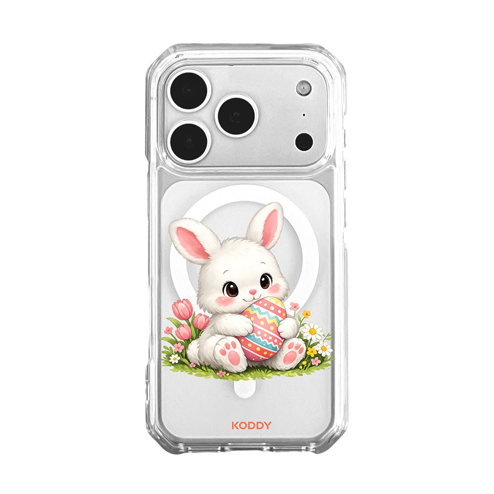 Cute Pink Bunny Egg Clear Phone Case