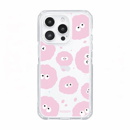 Cute Pink Dust Pattern Clear Phone Case