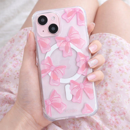 Cute Pink Fluffy Ribbon Bows Phone Case - KODDY