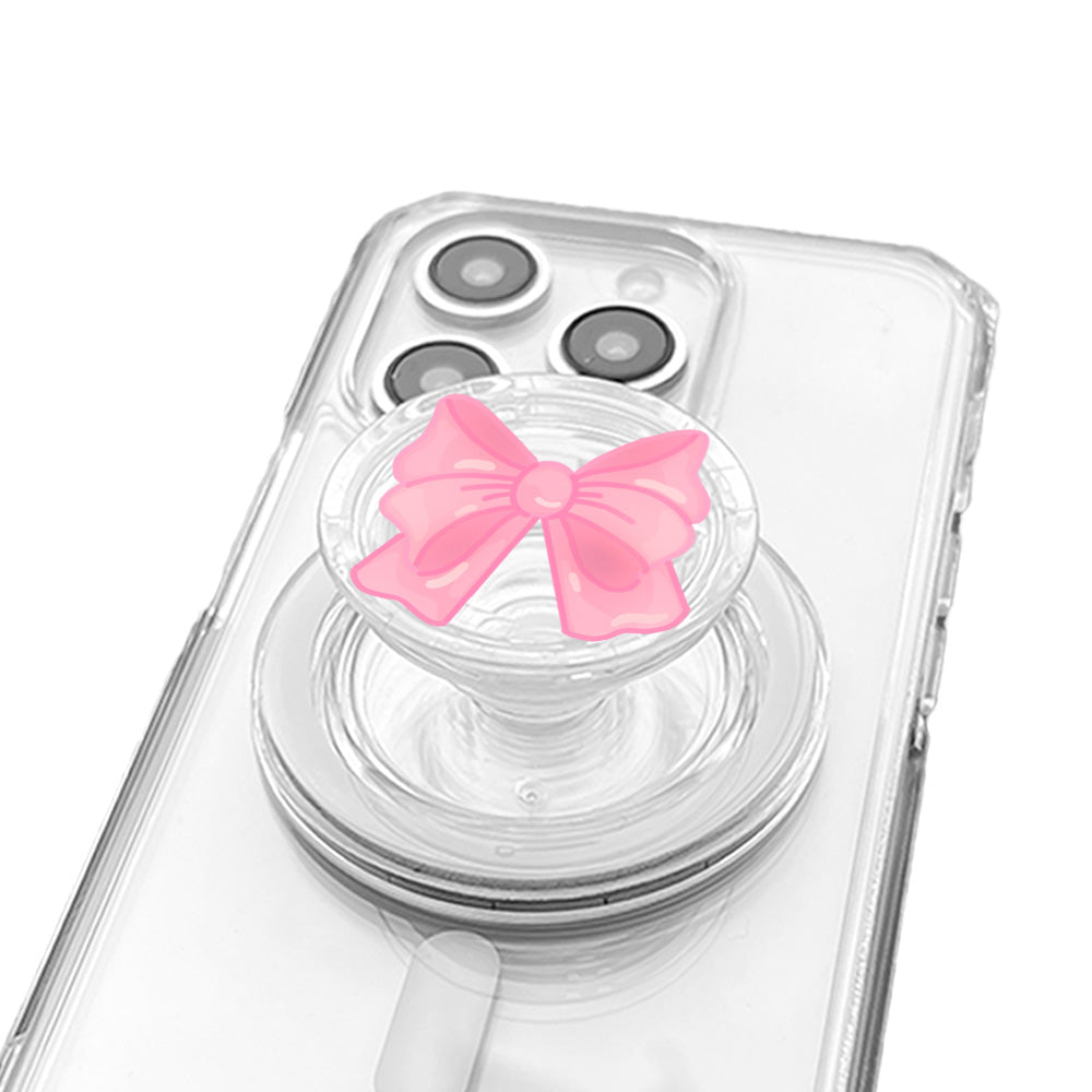 Cute Pink Fluffy Ribbon Phone Grip - KODDY