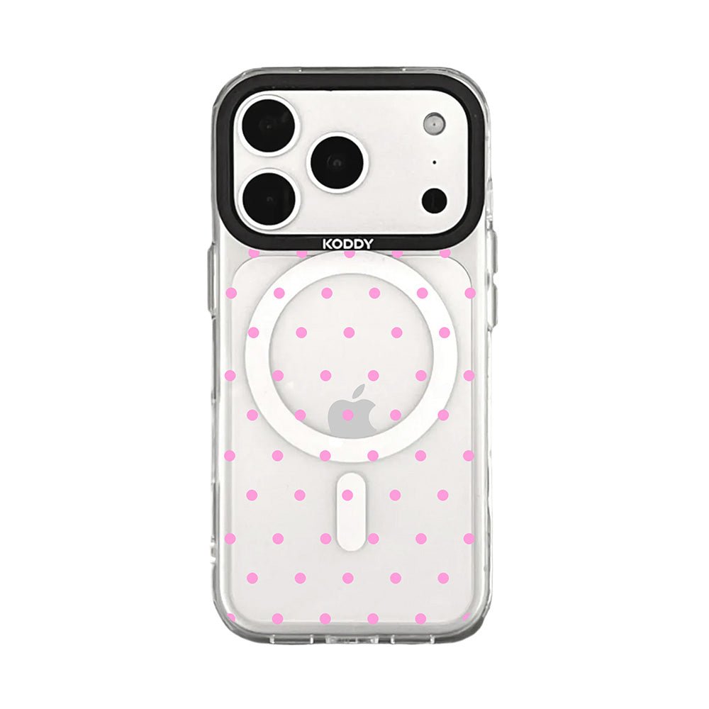Cute Pink Polka Dot Clear iPhone Case