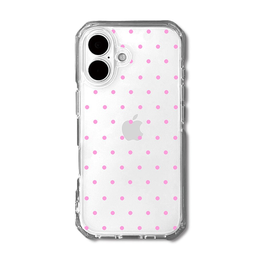 Cute Pink Polka Dot Clear Phone Case