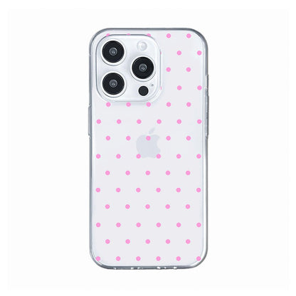 Cute Pink Polka Dot Clear Phone Case