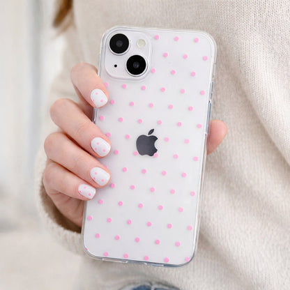 Cute Pink Polka Dot Clear Phone Case - KODDY