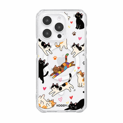 Cute Playful Cats Clear Phone Case