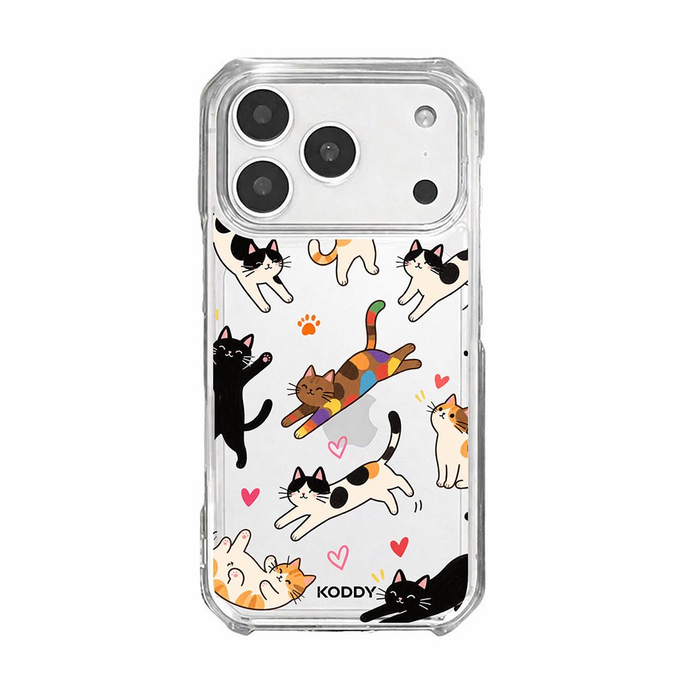 Cute Playful Cats Clear Phone Case