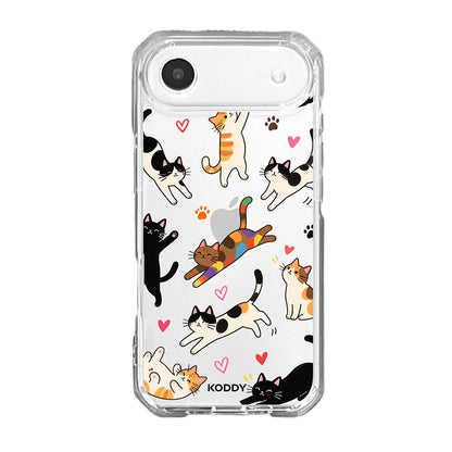 Cute Playful Cats Clear Phone Case