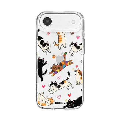 Cute Playful Cats Clear Phone Case