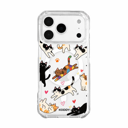 Cute Playful Cats Clear Phone Case